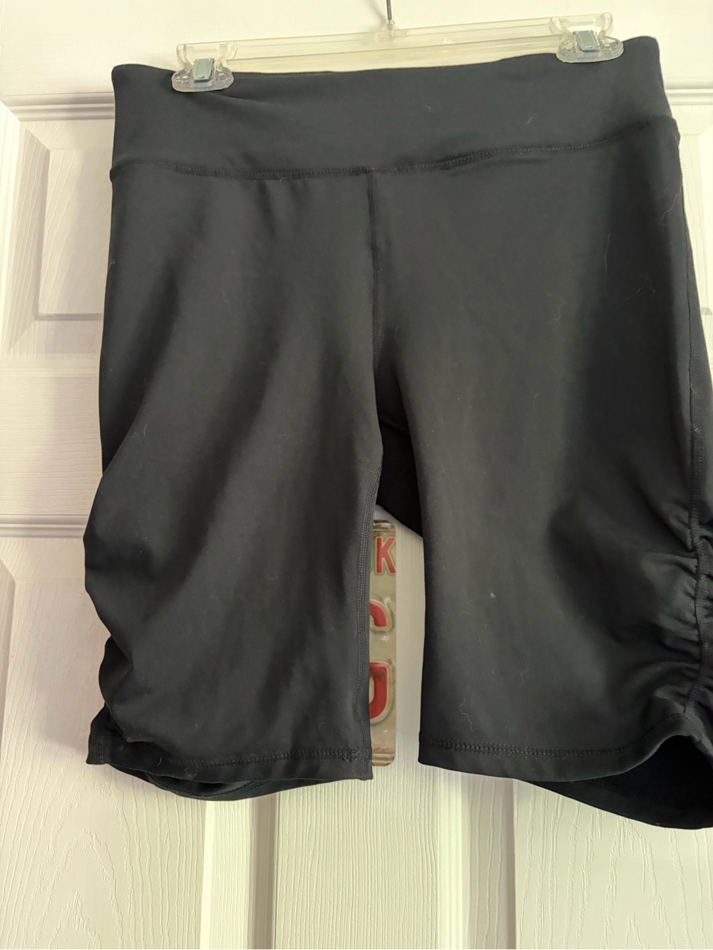 Black Women's High-Waist Athletic Yoga Shorts